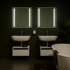 Miroir infrarouge chauffant avec 2 barres LED
